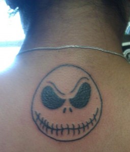 Jack Skellington Head Tattoo