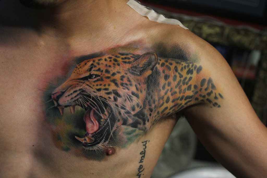 9. Aztec Jaguar Thigh Tattoo - wide 2