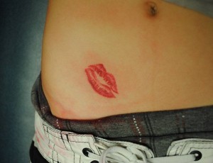 Kiss Tattoo on Hip