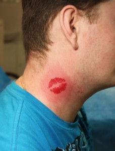 Kiss Tattoos on Neck