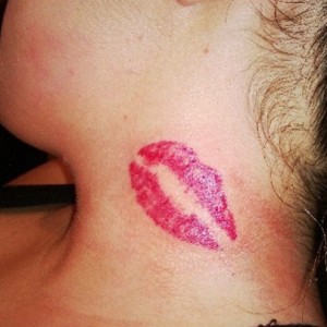 Kiss Tattoos on the Neck