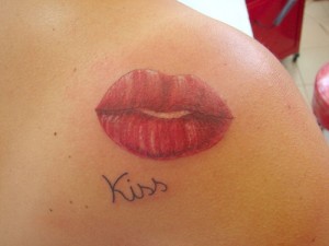 Kissing Lips Tattoo