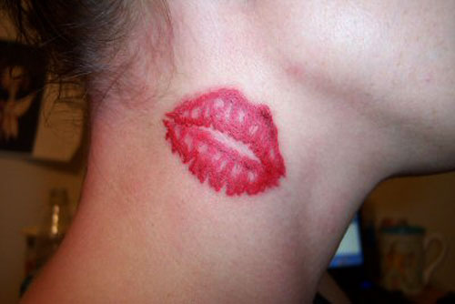 Red Lips Kiss Temporary Tattoo Set 2 tattoos  TattooIcon
