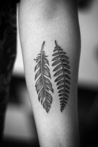 Leaf Tattoo Black and White