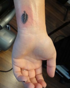 Leaf Tattoo on Wrist