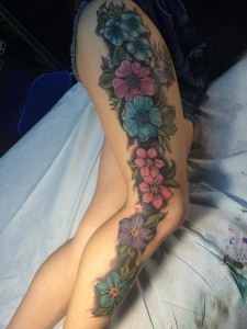 Leg Sleeve Tattoos Flowers