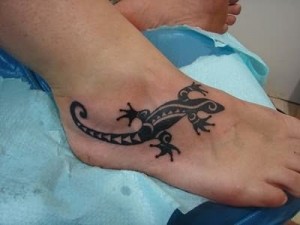 Lizard Tattoos on Foot