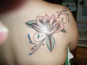Magnolia Tattoo on Shoulder