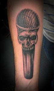 Microphone Skull Tattoo