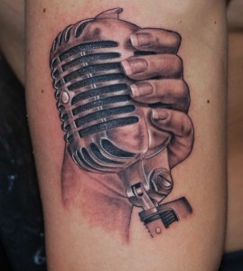 Microphone Tattoo Design