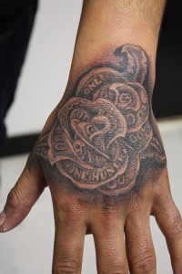 Money Rose Tattoo on Hand