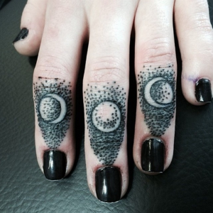 Moon Phases Tattoo Fingers