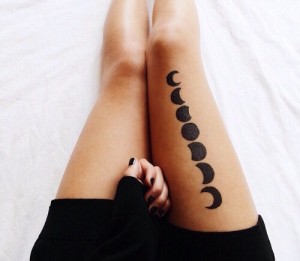 Moon Phases Tattoo Leg