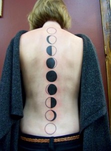 Moon Phases Tattoo Spine