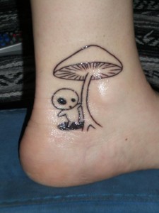 Mushroom Tattoo Black and White