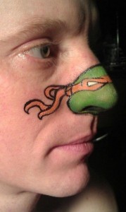 Ninja Turtle Tattoo on Nose