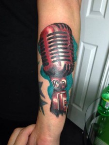 Old School Microphone Tattoo