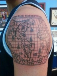 Old World Map Tattoo