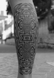 Optical Illusion Leg Tattoos