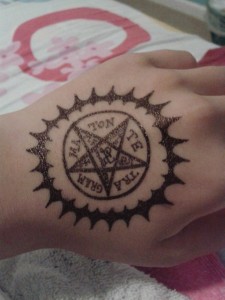 Pentagram Tattoo on Hand