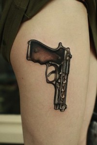 Pistol Tattoos for Girls
