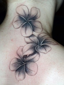 Plumeria Tattoo Black and White