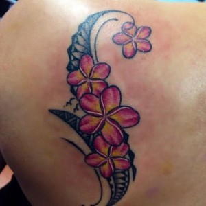 Plumeria Tribal Tattoo