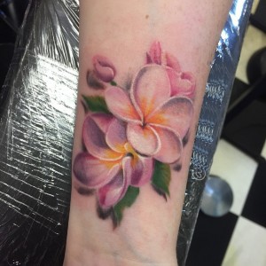 Plumeria Watercolor Tattoo