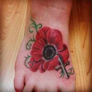 Poppy Foot Tattoo