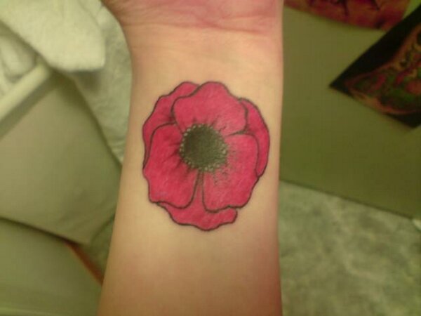 Small Poppy Tattoo on Wrist - wide 5