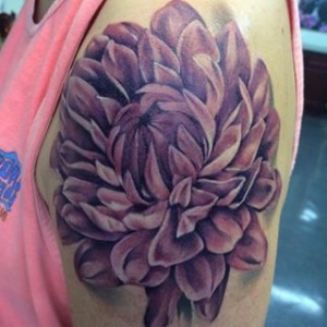 Purple Dahlia Tattoo