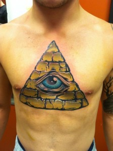 Pyramid Chest Tattoo