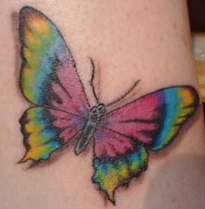 Rainbow Butterfly Tattoo