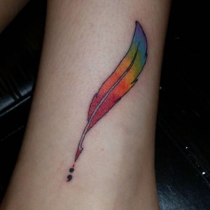 Rainbow Feather Tattoo
