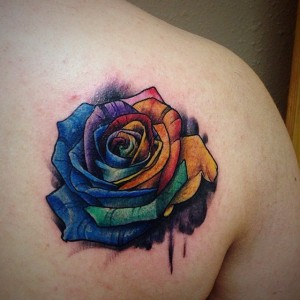 Rainbow Rose Tattoos