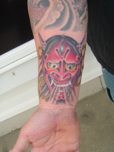 Red Oni Mask Tattoo