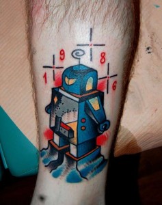 Robot Leg Tattoo