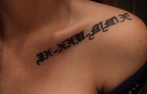 Roman Numeral Collar Bone Tattoo