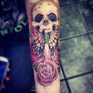 Roses and Skull Tattoo