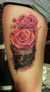 Roses and Skulls Tattoo