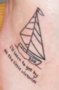 Sailboat Tattoo on Foot