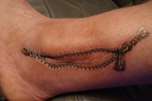 Scar Zipper Tattoo