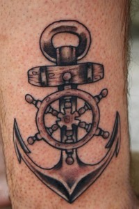 Ship Wheel Anchor Tattoo