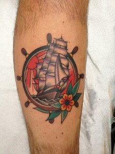 Ship Wheel Tattoo Traditional