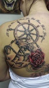 Ship Wheel Tattoo Women