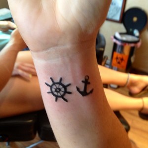 Ship Wheel Tattoo Wrist