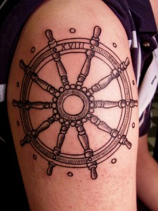 Ship Wheel Tattoos