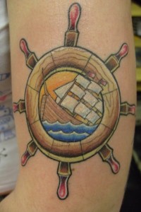 Ships Wheel Tattoo Designs