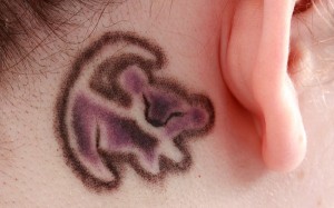 Simba Tattoo Behind Ear