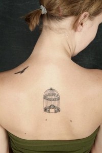 Simple Bird Cage Tattoo